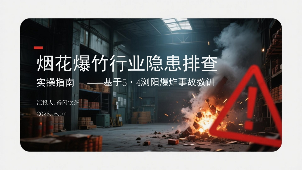 烟花爆竹行业隐患排查实操指南基于5·4浏阳爆炸事故教训